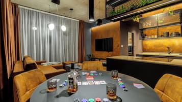 Deluxe appartement, balkon, uitzicht op tuin | Dineren