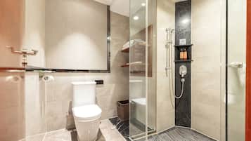 Standard Double Room, 1 Queen Bed, Non Smoking, City View | Bathroom | Shower, free toiletries, hair dryer, towels