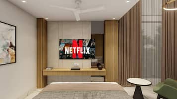 Deluxe Duplex | Desk, laptop workspace, iron/ironing board, free WiFi