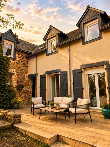 Maison pierre chic & jardin arboré calme