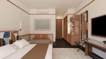 Minibar, Zimmersafe, Schreibtisch, Verdunkelungsvorhänge