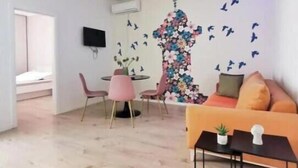 Living area - Stay in the Heart of Sarajevo | Blue & Rose Cozy with Balcony & Self Check-in (Sarajevo)