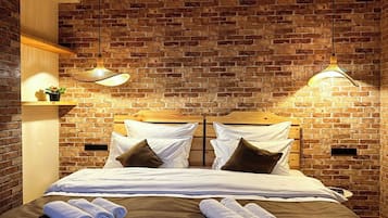 Quadruple Room, Balcony, Mountain View | Hypo-allergenic bedding available, memory foam beds