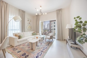 Apartment, Balcony | Living area - Bloomfields 1BR in Fairways 2 Yas Golf (Abu Dhabi)