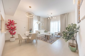 Apartment, Balcony | Living area - Bloomfields 1BR in Fairways 2 Yas Golf (Abu Dhabi)