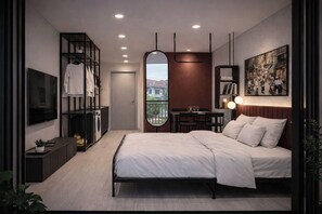 Suite, Balkon | Schreibtisch, laptopgeeigneter Arbeitsplatz, kostenloses WLAN