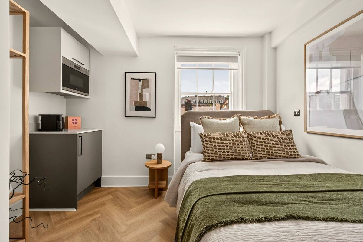Apartment (Standard Double Room) | Desk, laptop workspace, iron/ironing board, WiFi (free)