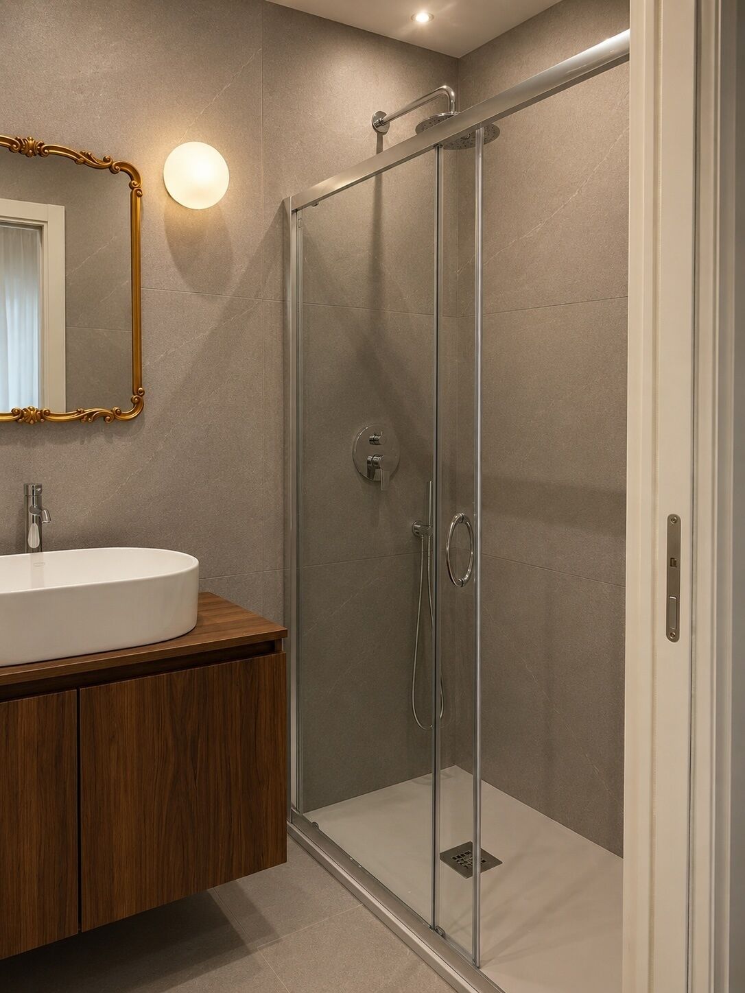 Shower, free toiletries, hair dryer, slippers