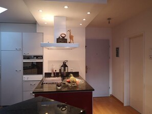 Coffee/tea maker, fridge, oven, stovetop - Peaceful 2-bedroom apartment in charming Davos Platz (Davos Platz)