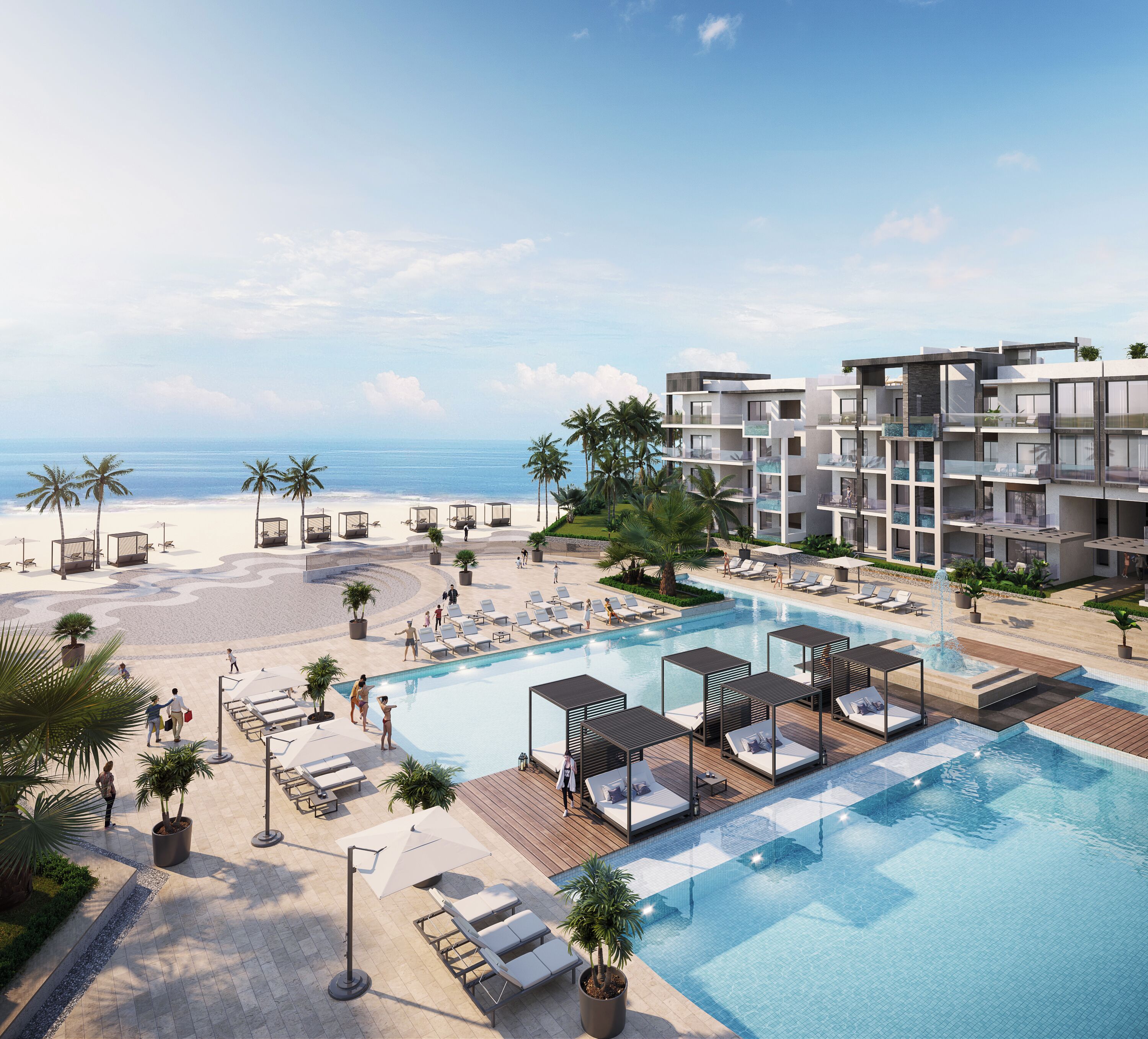 2 outdoor pools, open 9:00 AM to 6:00 PM, sun loungers
