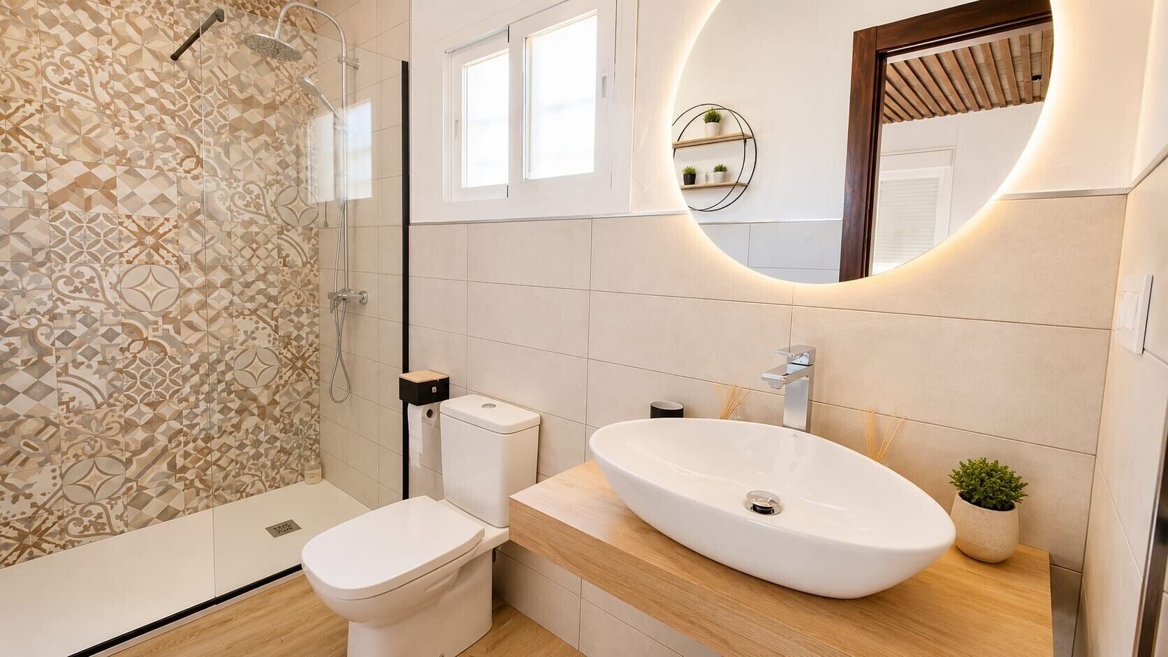 Een douche, handdoeken
