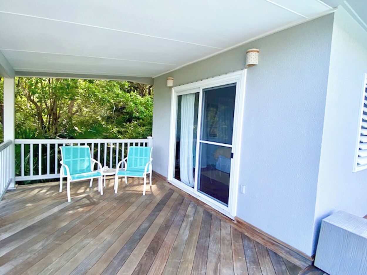 There is seating for 2 outside the right bedroom cabana... a quiet spot to enjoy morning coffee