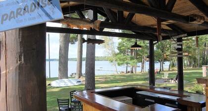 INCREDIBLE 8br 4ba Log House, Big St Germain Lake, Outdoor Covered Bar, Beach