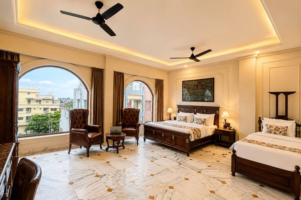 Kamar Royal, pemandangan kota | Seprai Frette Italia, seprai premium, dan selimut bulu angsa