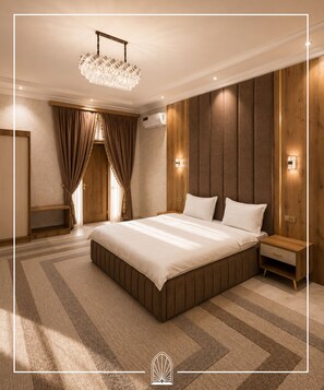 In-room safe, desk, laptop workspace, blackout curtains - Imam Al-Bukhari Guest House (Xartang)