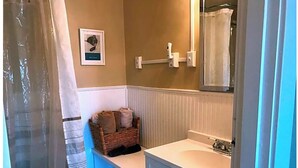 Bathroom - The Chessie Room - Historic Boutique Stay at Heritage Station (Huntington)