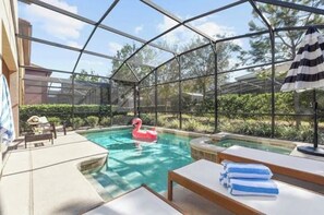Outdoor pool - Owner-Curated Luxury Resort Villa near Disney (Davenport)