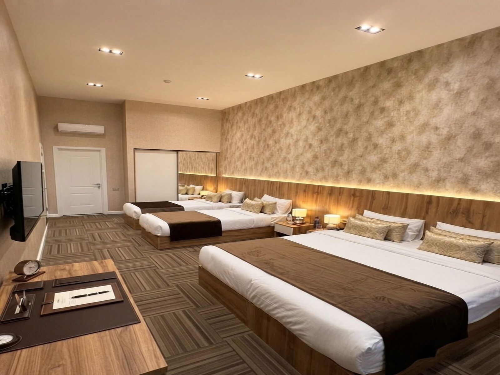 In-room safe, desk, laptop workspace, blackout curtains