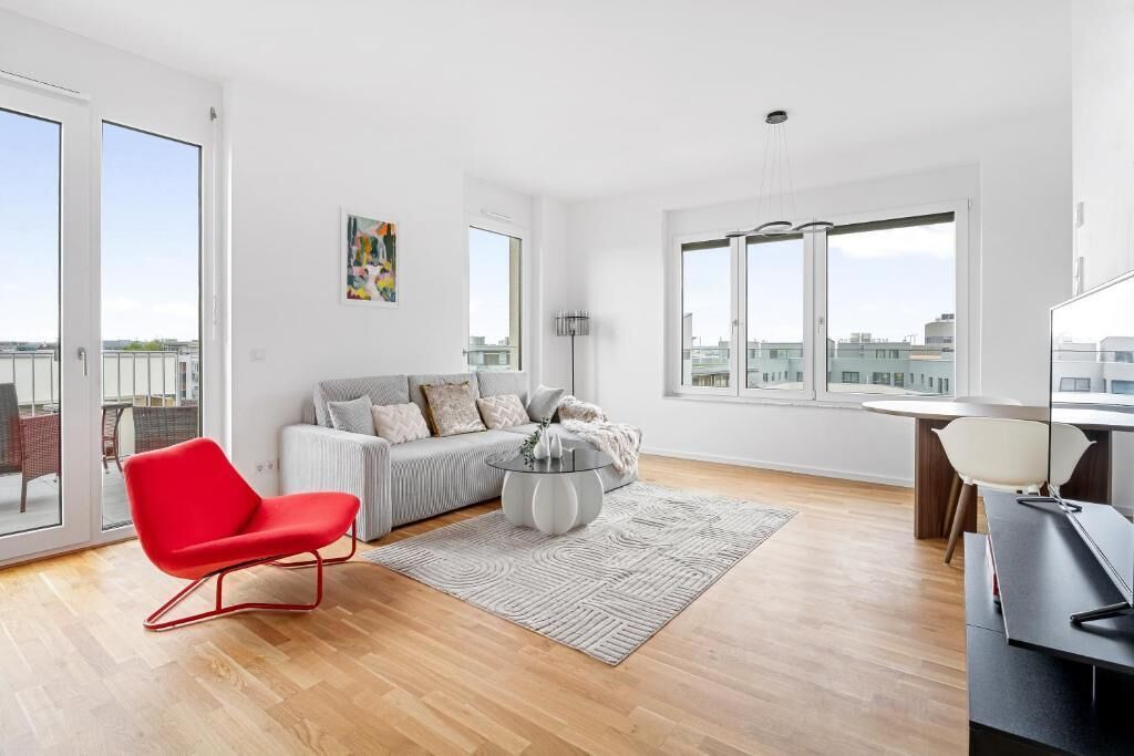Deluxe suite, balkon, uitzicht op de stad | Woonruimte
