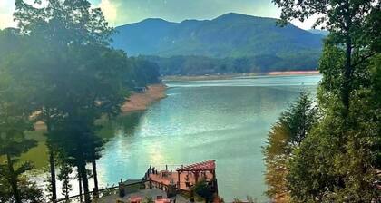 Private Log home/ beach/lakes/ HOT TUB/canoes/pet