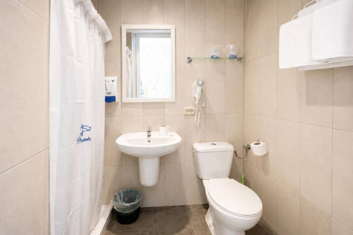 Shower, towels, soap, shampoo