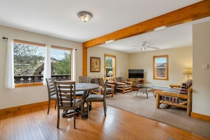 Living area - 2-bedroom duplex unit by Trout Haven Pond (Estes Park)