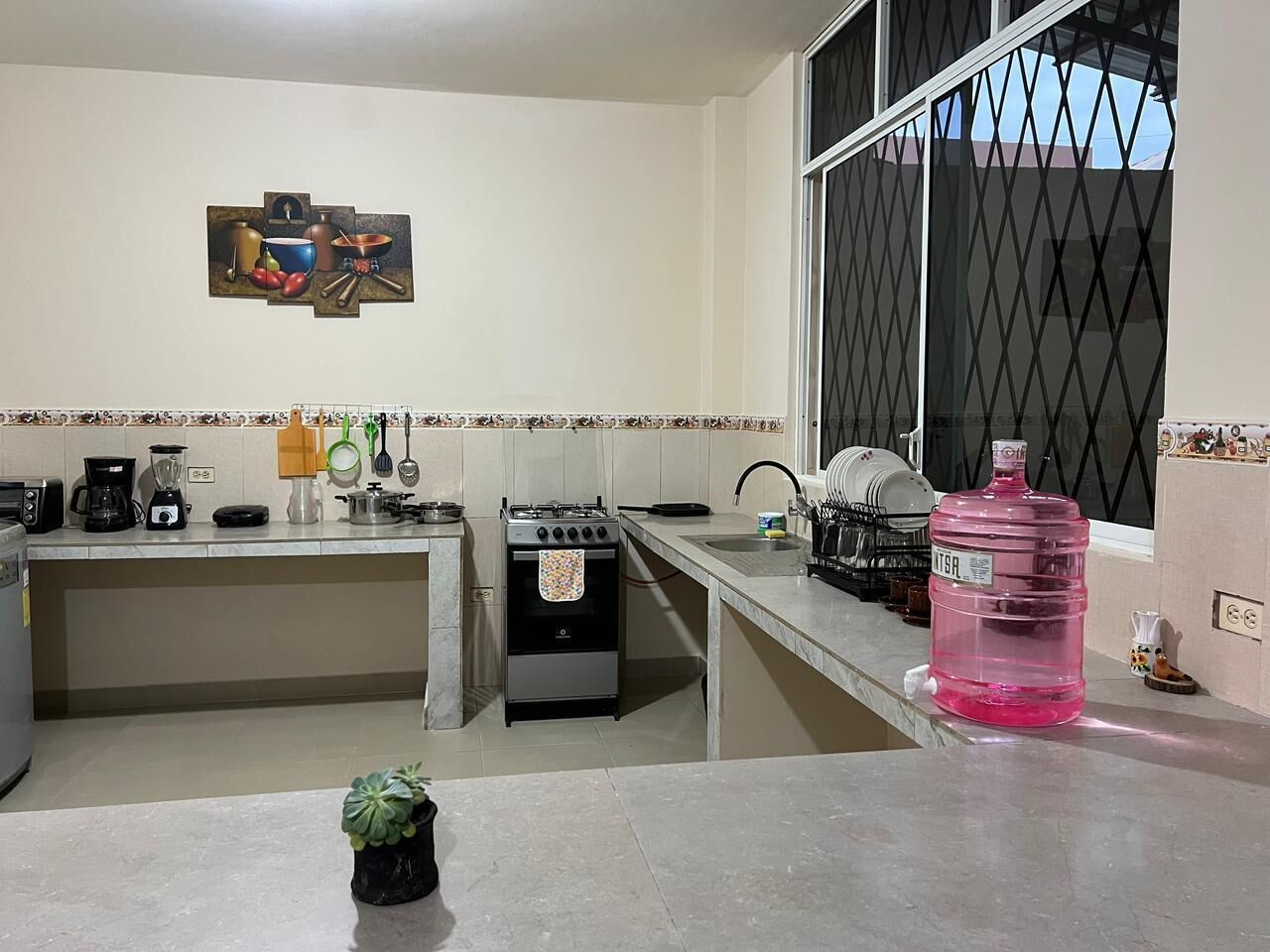 Cafetera/tetera, horno, lavavajillas, tostadora