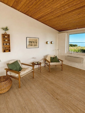 TV, fireplace - Seaside home in front row on Røsnæs (Kalundborg)
