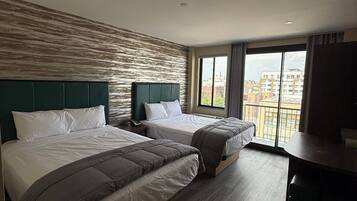 Superior Double Room, 2 Queen Beds, Balcony | Desk, laptop workspace, blackout drapes, iron/ironing board
