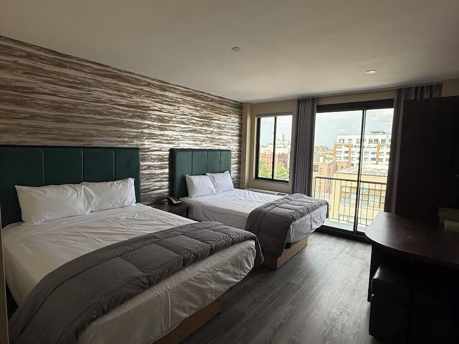Superior Double Room, 2 Queen Beds, Balcony | Desk, laptop workspace, blackout curtains, iron/ironing board