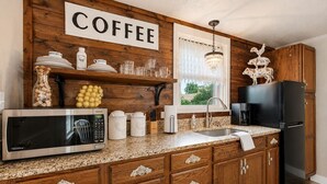 Coffee/tea maker, fridge, microwave, oven - The Coop & Roost | Hot Tub & Cowboy Pool! (Fredericksburg)