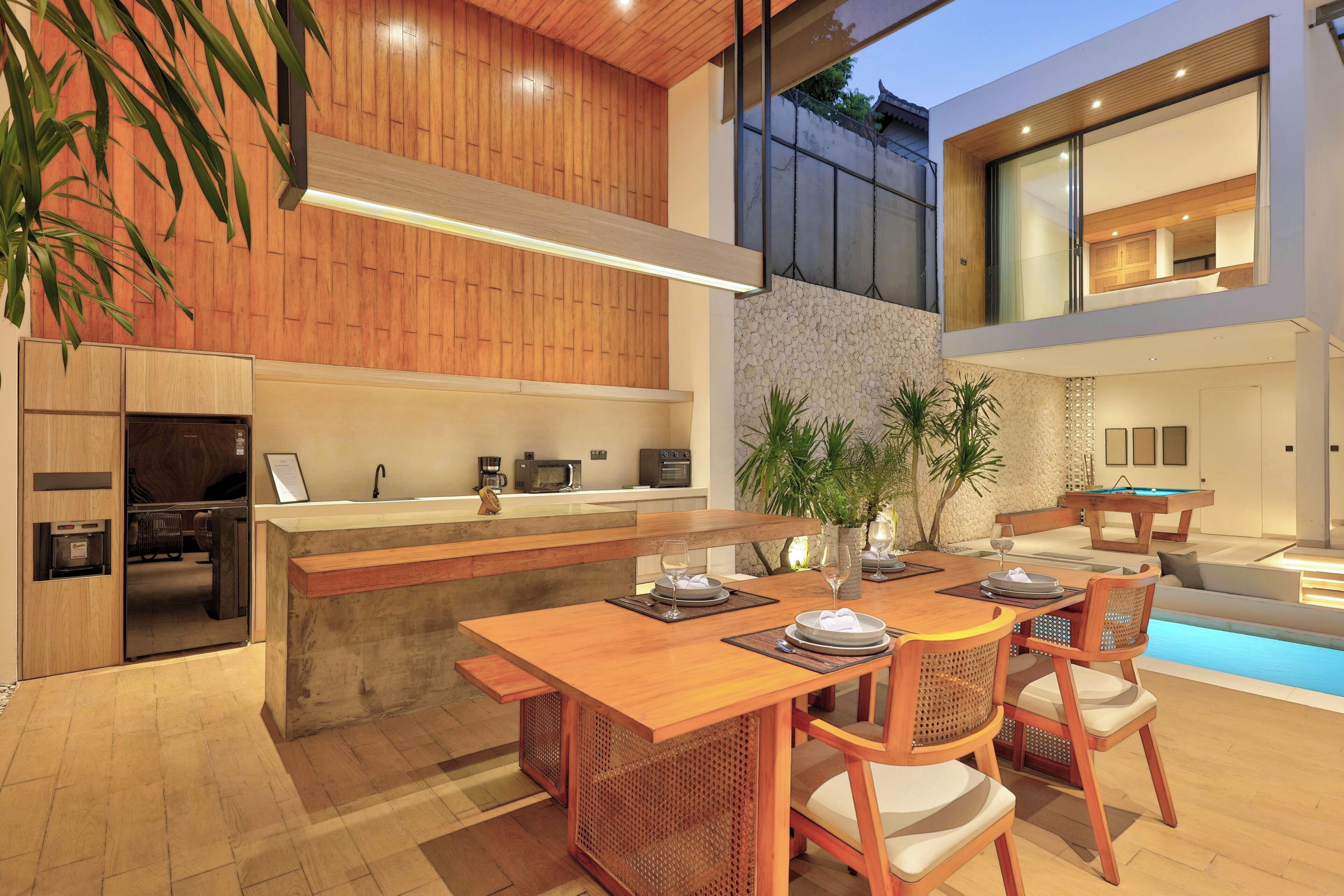 Villa de lujo, 3 habitaciones, balcón, vista a la alberca | Cocineta privada | Cafetera y tetera y tetera eléctrica 