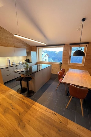 Fridge, oven, dishwasher, cookware/dishes/utensils - Ferienwohnungen JHS, (Seewis), by Interhome (Seewis im Prättigau)