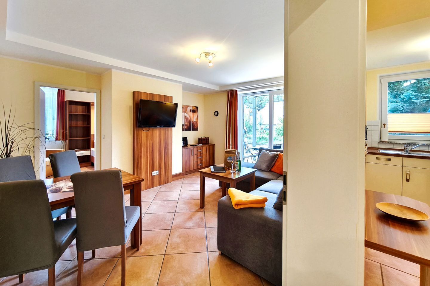 TV, DVD player, table tennis, stereo