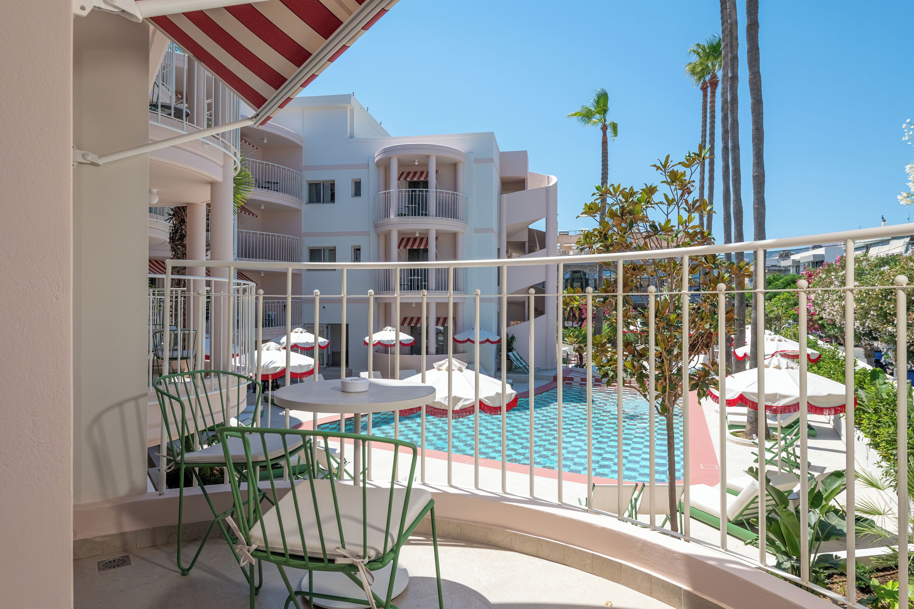 Junior Suite, Balcony, Pool View | Outdoor dining