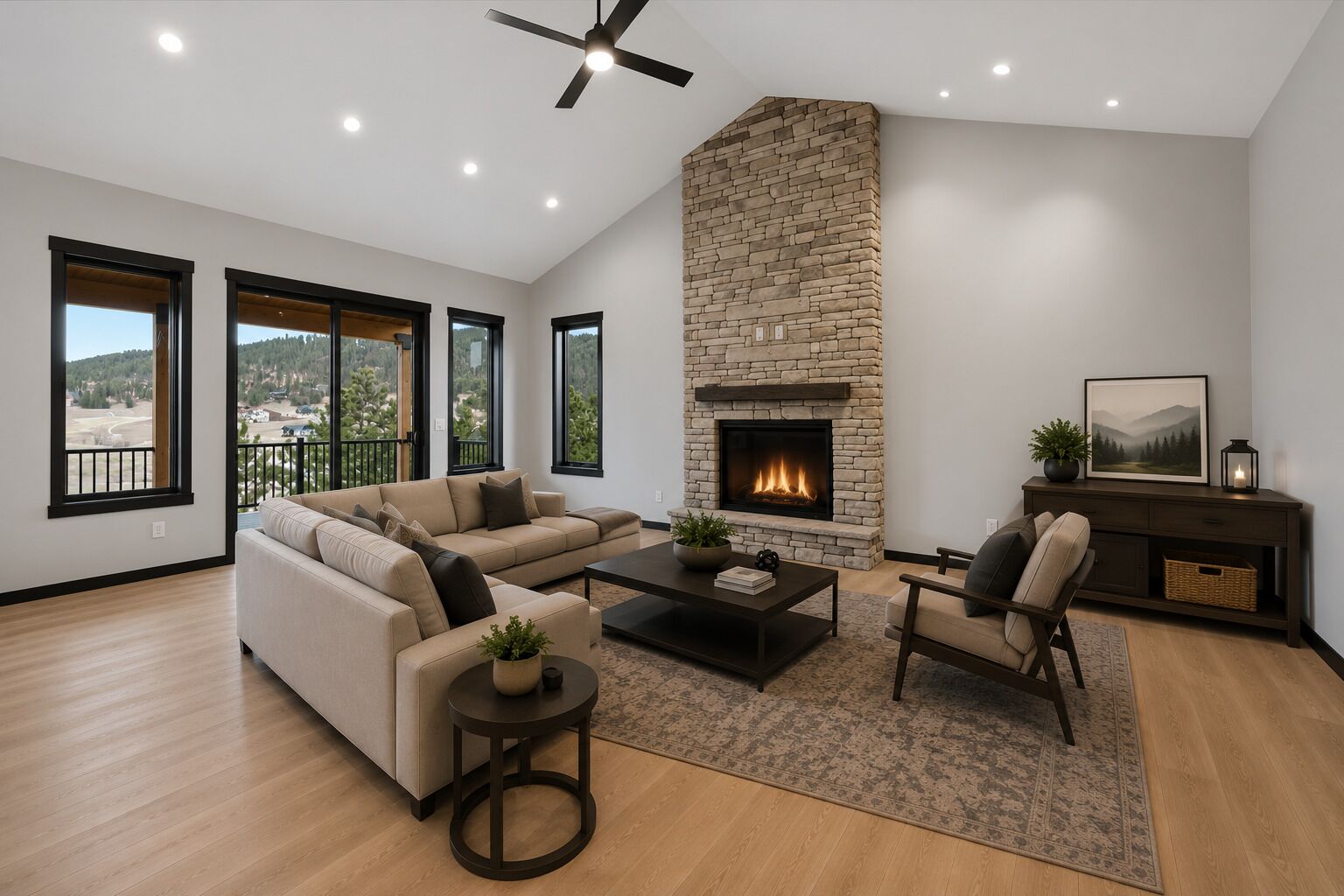 Smart TV, fireplace