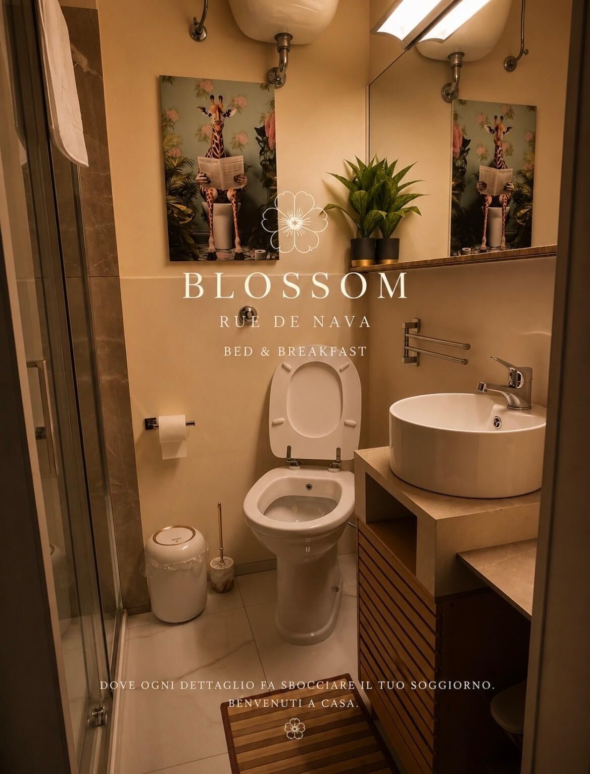 Dusche, Haartrockner, Bidet, Handtücher