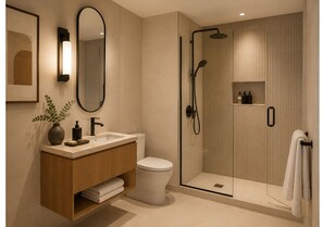 Apartamento Deluxe | Baño | Artículos de higiene personal gratuitos, secador de pelo y toallas