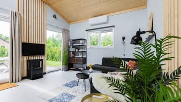 Smart TV, video library, stereo