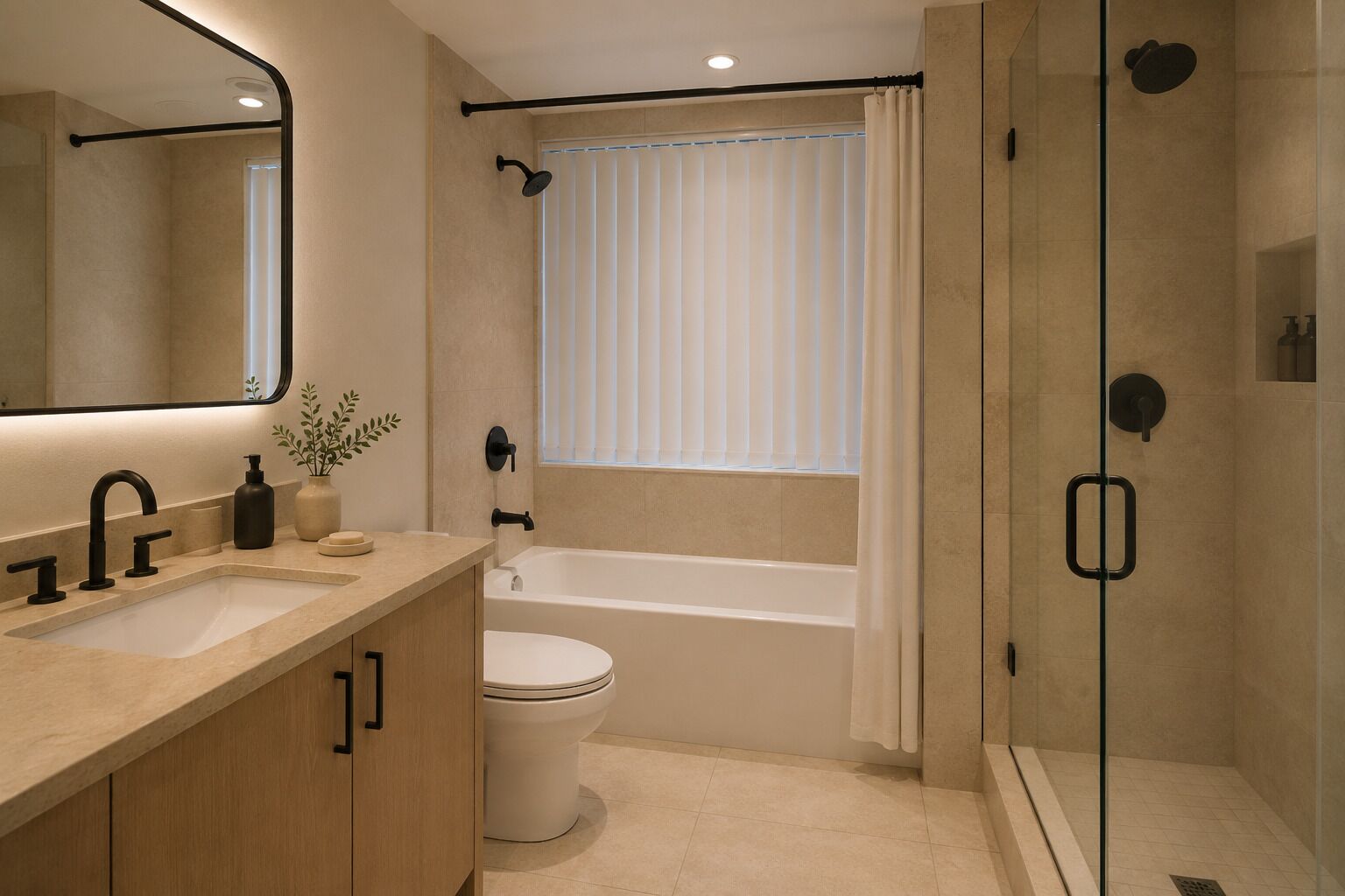 Apartemen Comfort | Kamar mandi | Perlengkapan mandi gratis, pengering rambut, handuk, dan sabun