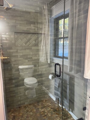 Shower, towels, toilet paper - Newly constructed lake house on East Grand Lake (Danforth)