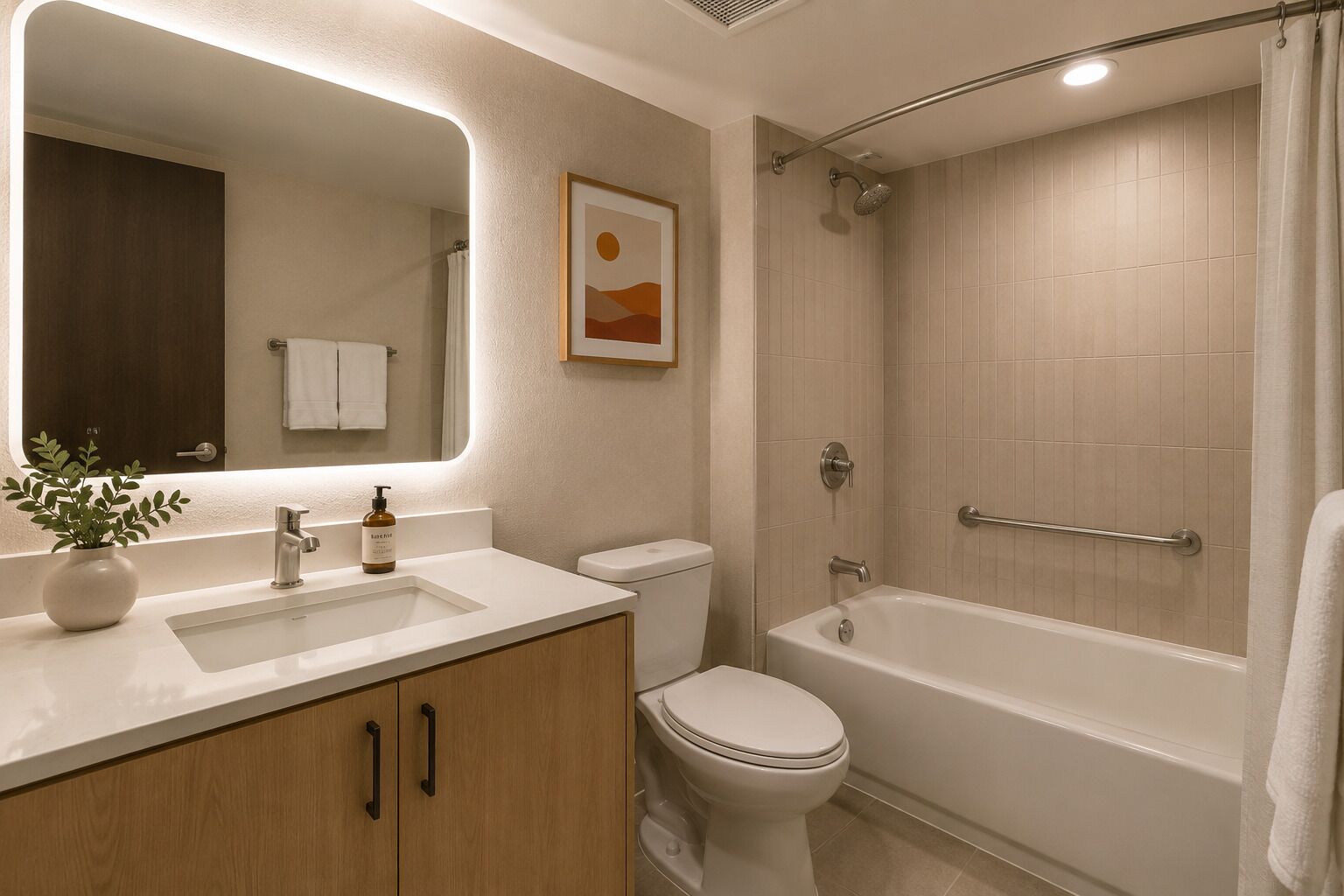 Apartamento junior | Baño | Artículos de higiene personal gratuitos, secador de pelo y toallas