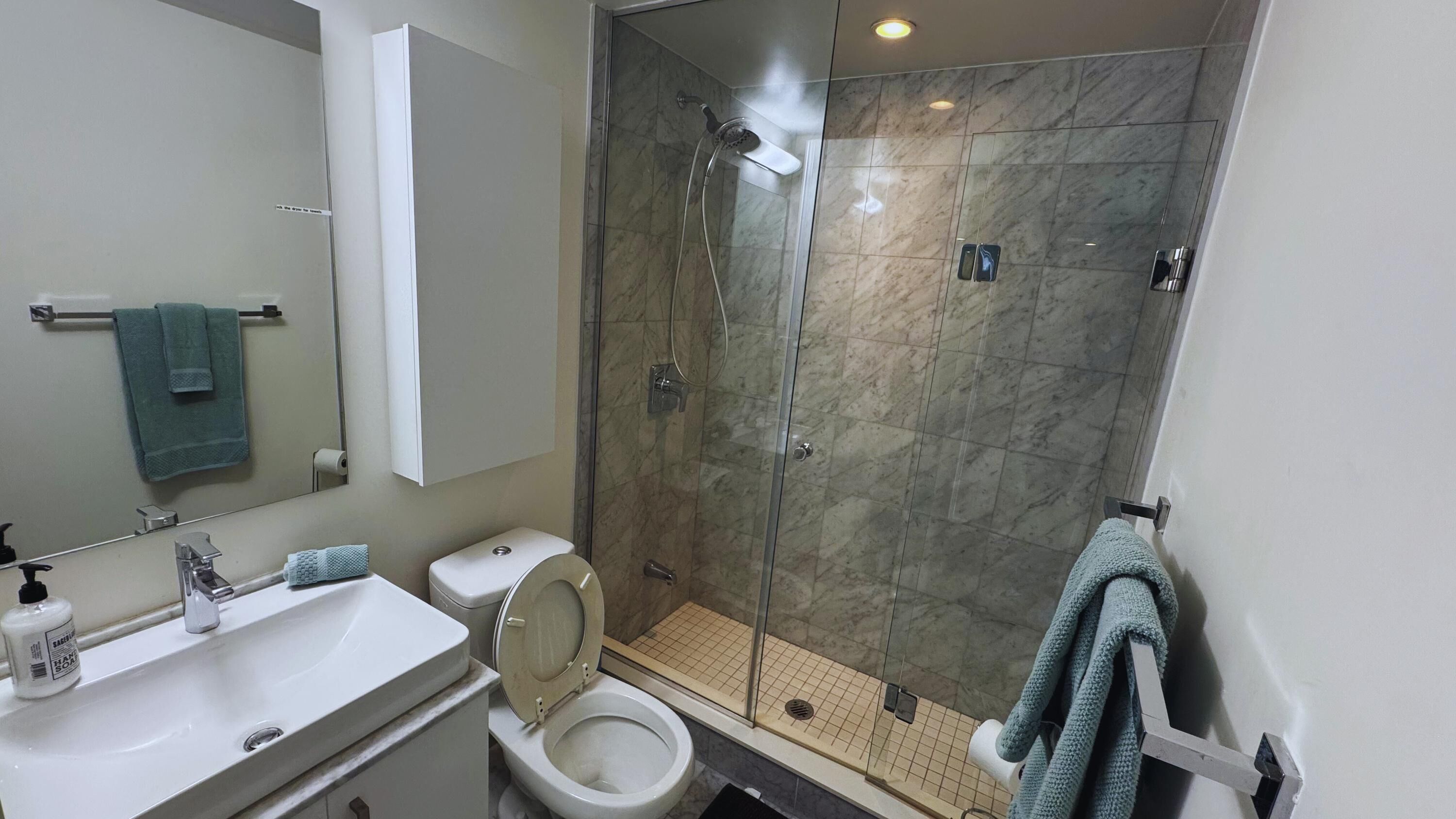 Comfort Studio Suite, 1 Queen Bed with Sofa bed, Non Smoking, Private Bathroom | Bathroom | Free toiletries, hair dryer, towels, soap