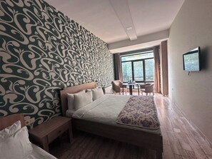 Standard Double Room, City View | Desk, iron/ironing board - Alvera Hotel Baku (Baku city)