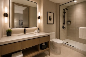 Classic Condo | Bathroom | Free toiletries, hair dryer, towels, soap - Emberline Hotel (Toronto)