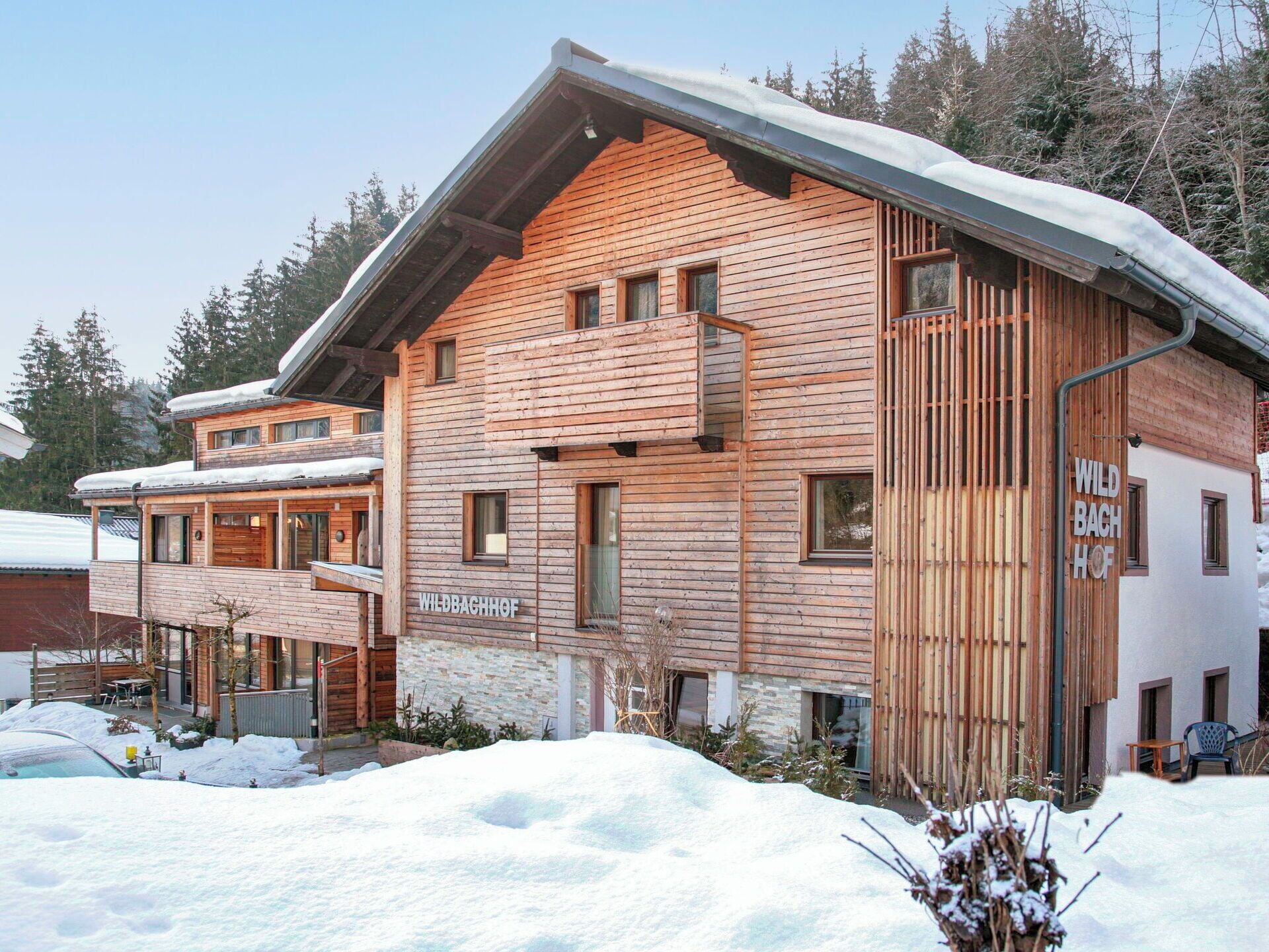 Chalet, Gelé, Siding, Neige, Mélèze