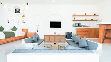 Villa, 1 Bedroom, Private Pool | In-room safe, desk, laptop workspace, blackout drapes