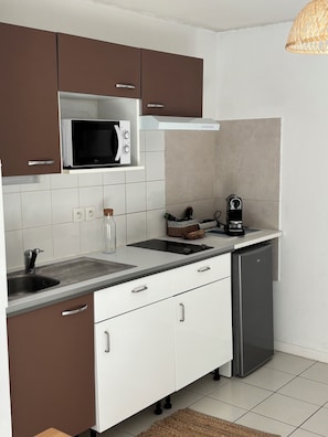 Private kitchen - Cozy one-bedroom apartment in Lege Cap Ferret, 8 minutes from the ocean (Lège-Cap-Ferret)