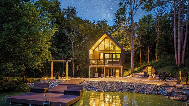 Exterior - Private Pond, Waterfall, Dock, Hot Tub, Sauna, Fire Pit, Secluded Tree House (Sevierville)