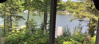 Charming Resort Cabin Steps from the Water and Campfire Evenings